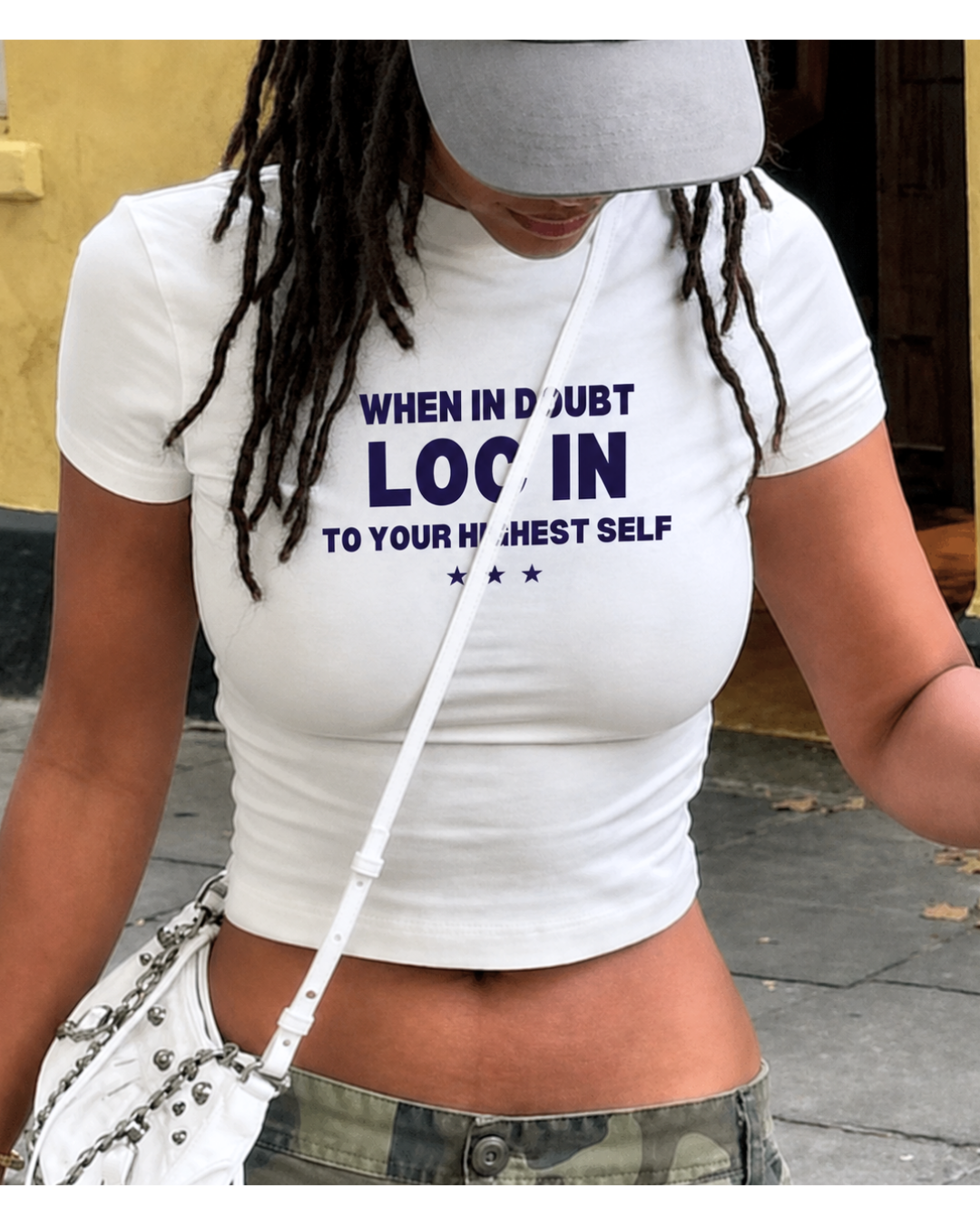 When in Doubt Loc In to Your Highest Self  — Graphic Baby Tee